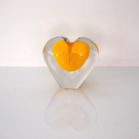 Image 1 of Hart van glas | Warm geel en kristal