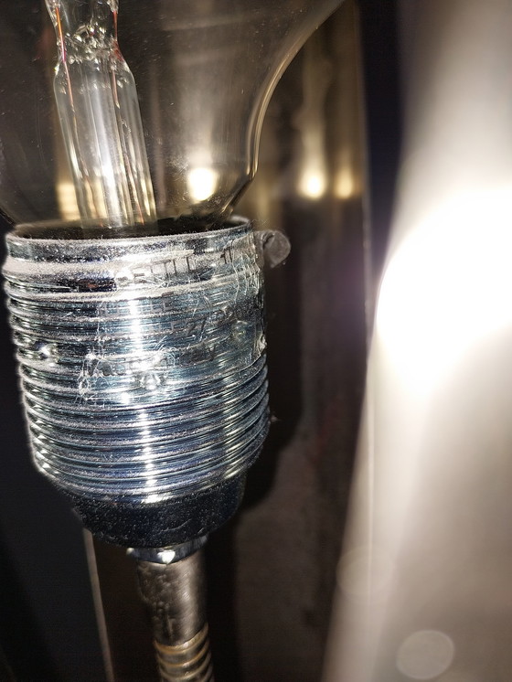 Image 1 of 1 X Geborstelde Rvs Vloerlamp Tuttle Made In Italy 1990'S 