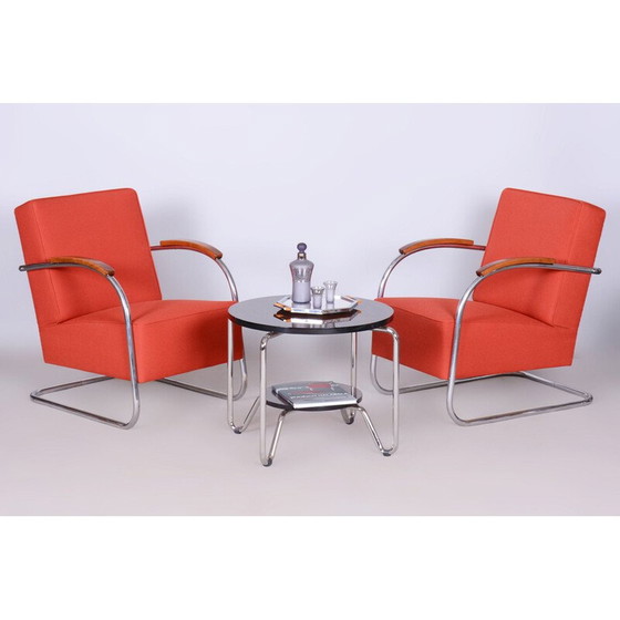 Image 1 of Paar vintage Bauhaus fauteuils in stalen buizen van Mücke Melder, Tsjecho-Slowakije 1930