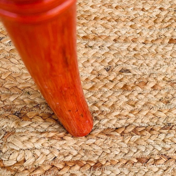 Image 1 of Paar vintage stoelen in rood rotan en stof