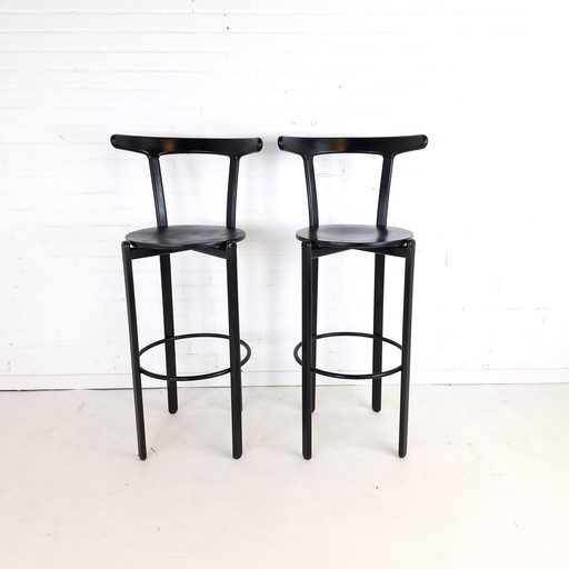 2x Vintage Memphis Stijl Barkruk