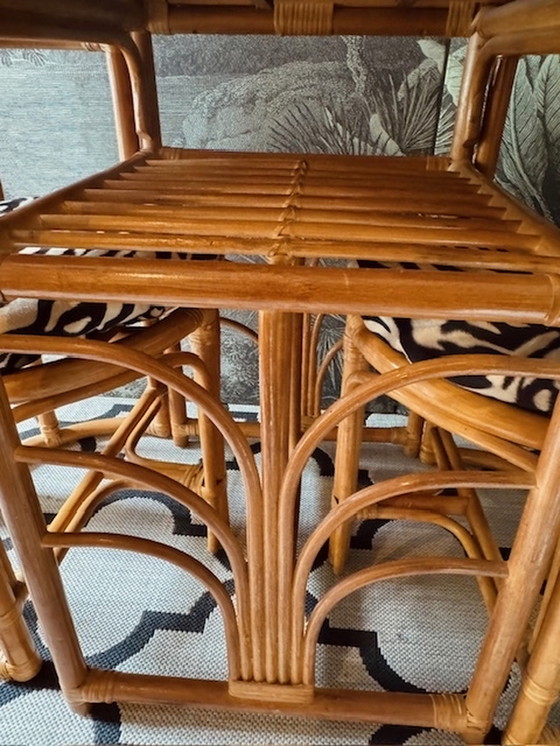 Image 1 of Vintage Bamboo Tiki set Honeymoon set Bistro set