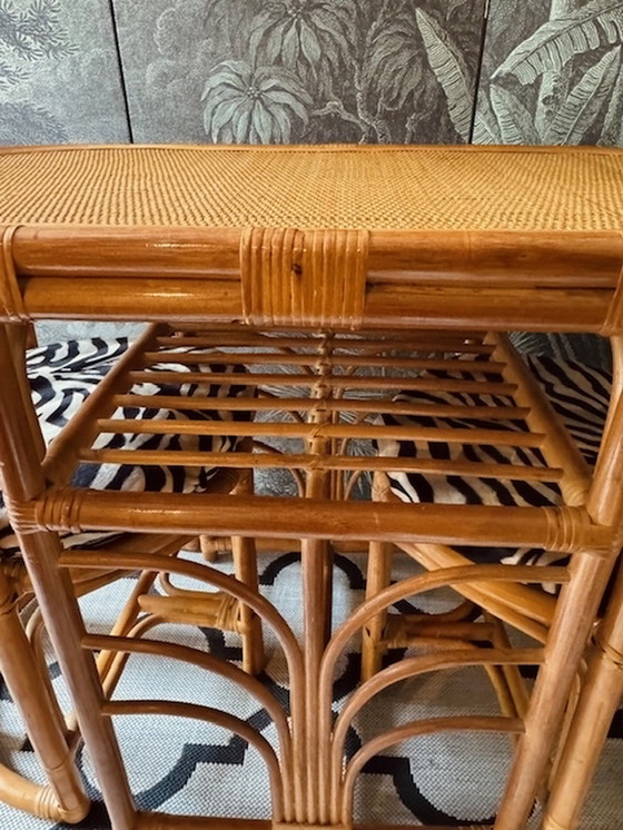 Image 1 of Vintage Bamboo Tiki set Honeymoon set Bistro set