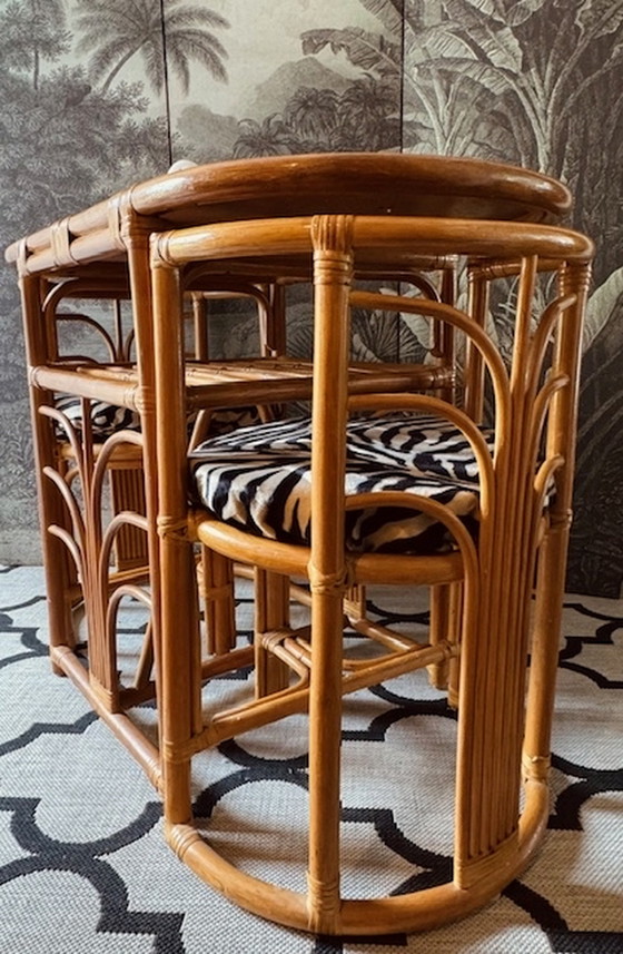 Image 1 of Vintage Bamboo Tiki set Honeymoon set Bistro set