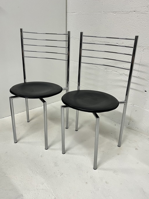 Set Van Twee Chromen Memphis Stoelen