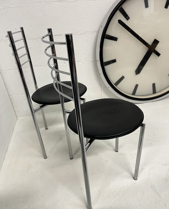 Image 1 of Set Van Twee Chromen Memphis Stoelen