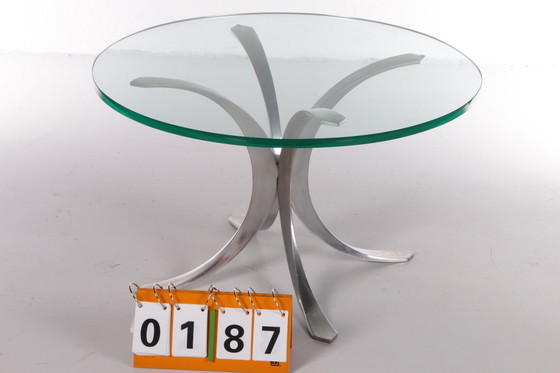 Image 1 of Salontafel of bijzettafel met 16 mm Glasplaat mooi x model onderstel