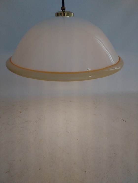 Image 1 of 1970s hanglamp door Cosak germany.  Opaline glas 