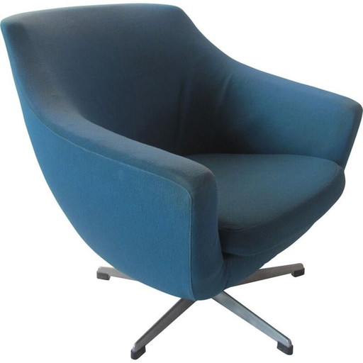 Vintage blauwe fauteuil van Up Závody Rousínov, Tsjecho-Slowakije 1960