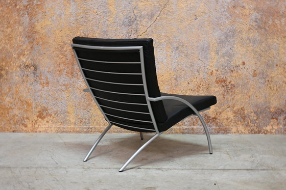 Image 1 of Zwarte Leren Harvink Uncle Sam Design Fauteuil