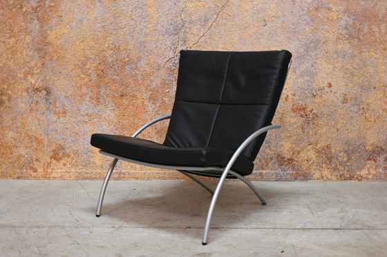 Image 1 of Zwarte Leren Harvink Uncle Sam Design Fauteuil