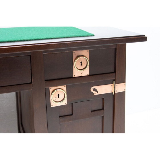 Image 1 of Vintage eikenhouten bureau uit de Wiener Secession, Oostenrijk-Hongarije 1910