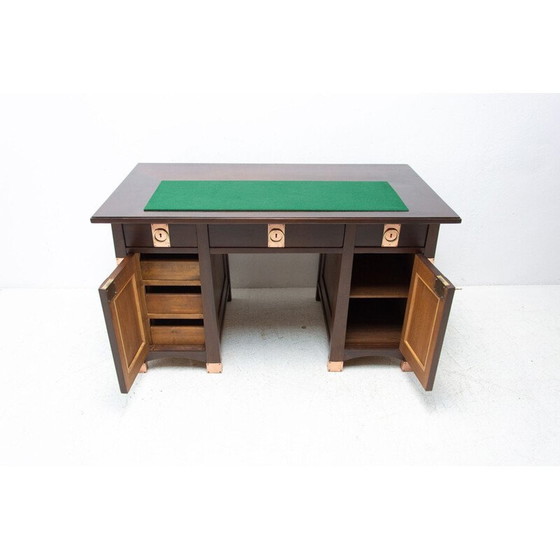 Image 1 of Vintage eikenhouten bureau uit de Wiener Secession, Oostenrijk-Hongarije 1910