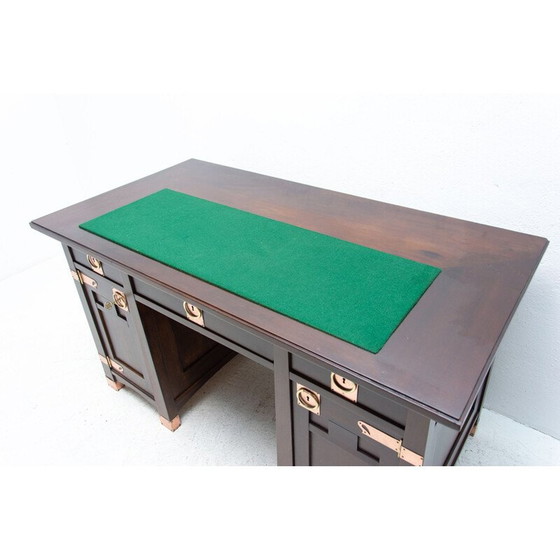 Image 1 of Vintage eikenhouten bureau uit de Wiener Secession, Oostenrijk-Hongarije 1910