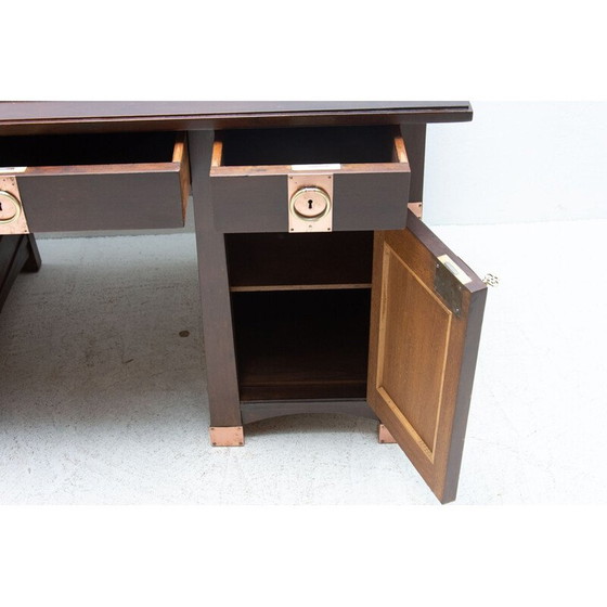 Image 1 of Vintage eikenhouten bureau uit de Wiener Secession, Oostenrijk-Hongarije 1910