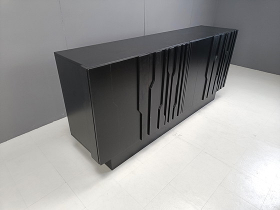 Image 1 of Grafisch brutalistische credenza, jaren 1970