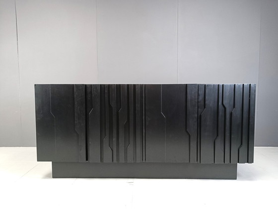 Image 1 of Grafisch brutalistische credenza, jaren 1970