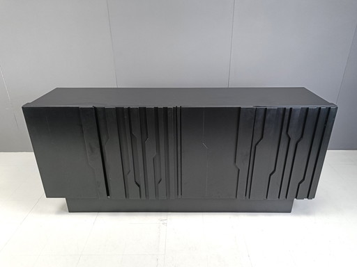 Grafisch brutalistische credenza, jaren 1970