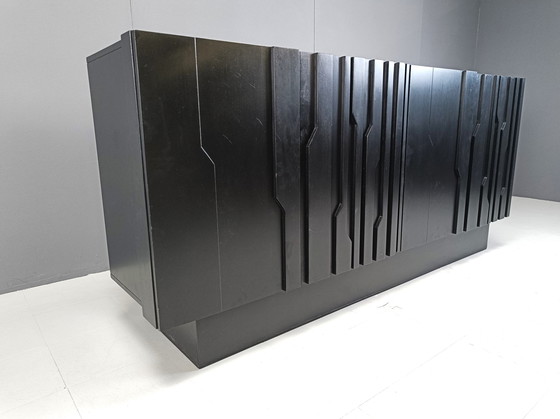 Image 1 of Grafisch brutalistische credenza, jaren 1970