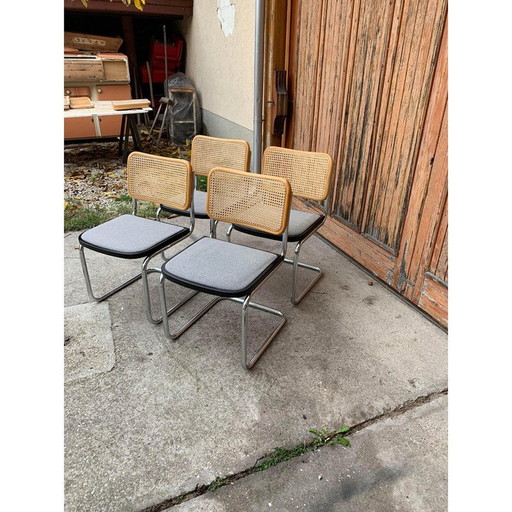 Set van 4 vintage Italiaanse B32 Cesca stoelen van Marcel Breuer, 1970