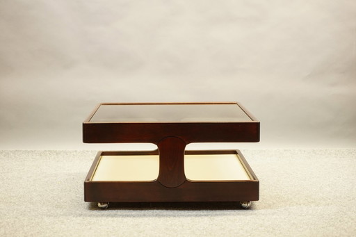 Vintage salontafel van Hout en Glas uit Duitsland, jaren 70