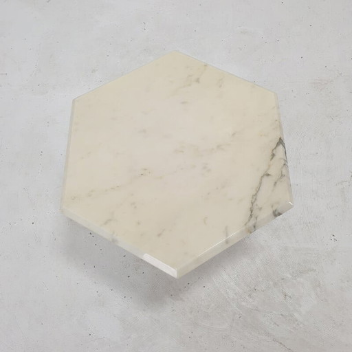 Set van 3 vintage Carrara marmeren bijzettafels, Italië 1980