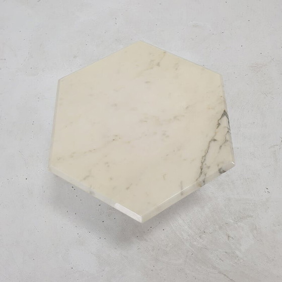 Image 1 of Set van 3 vintage Carrara marmeren bijzettafels, Italië 1980