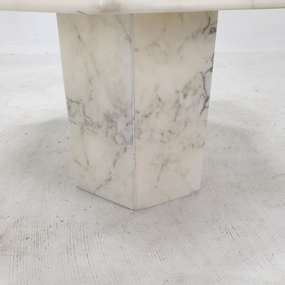 Image 1 of Set van 3 vintage Carrara marmeren bijzettafels, Italië 1980