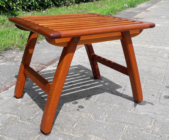 Image 1 of Teak bijzettafeltje voetenbankje 50x50x41(h) cm