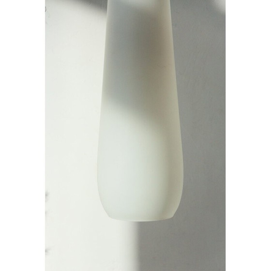 Image 1 of Vintage hanglamp in teakhout en opaline glas van Uno en Östen Kristiansson voor Luxus, 1970