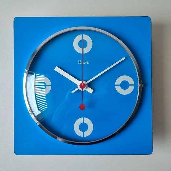 Image 1 of Vintage klok - Formica - Odo - Ruimtetijdperk - 1970