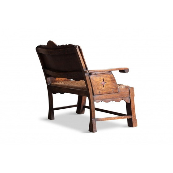 Image 1 of Vintage sculpturale houten lounge stoel, 1930