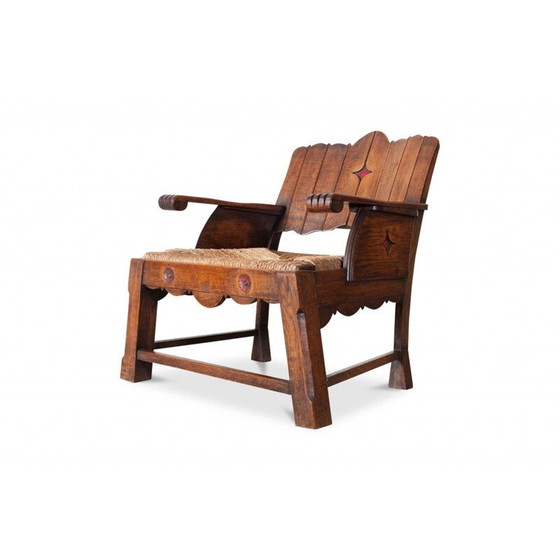 Image 1 of Vintage sculpturale houten lounge stoel, 1930