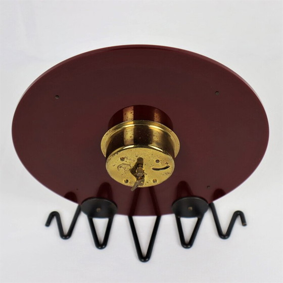 Image 1 of Vintage Bayard klok in rood, wit en goud bakeliet, 1960