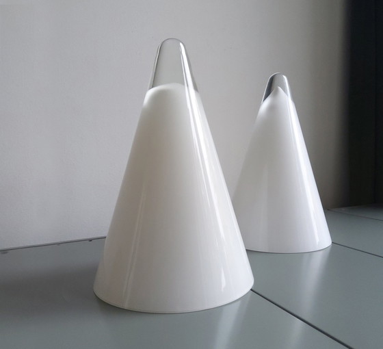 Image 1 of Xl Teepee Sce (Société Centrale D'Eclairage) Glazen Kegel Lamp, Hoogte 36 Cm.