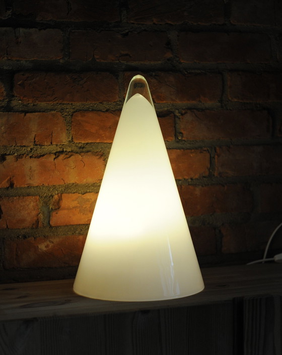 Image 1 of Xl Teepee Sce (Société Centrale D'Eclairage) Glazen Kegel Lamp, Hoogte 36 Cm.