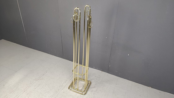 Image 1 of Vintage modernistische messing kapstok 1970