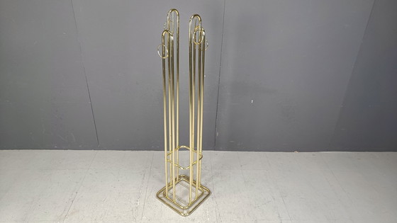 Image 1 of Vintage modernistische messing kapstok 1970
