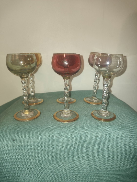 Image 1 of Murano kristallen likeurglas op voet