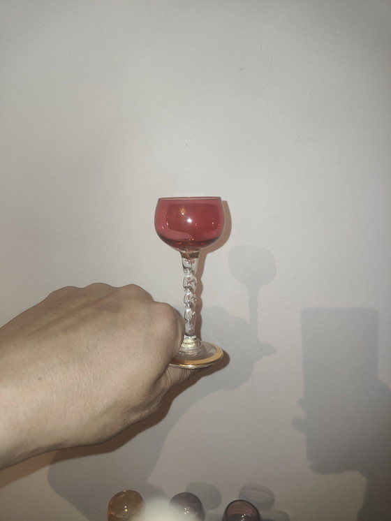 Image 1 of Murano kristallen likeurglas op voet