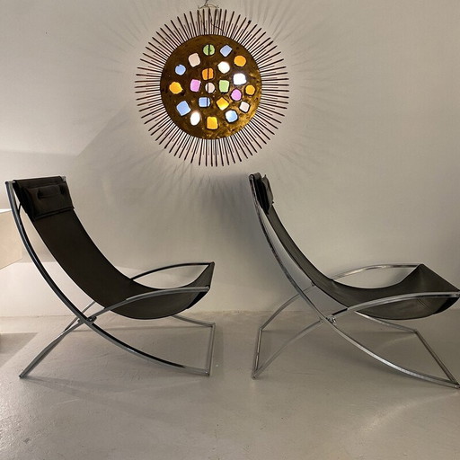 Paar vintage "Luisa" fauteuils van Marcello Cuneo voor Mobel, 1970