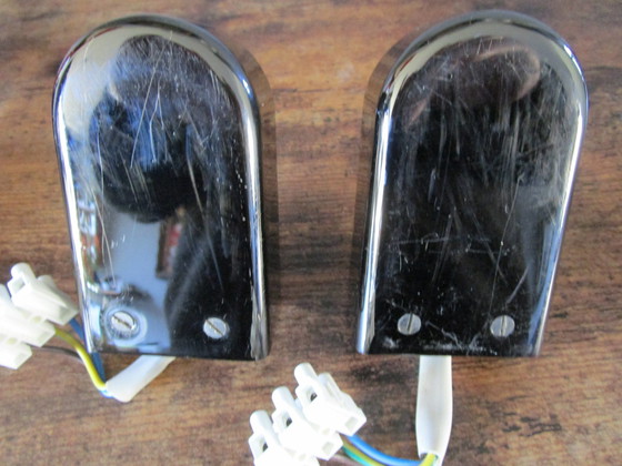 Image 1 of Set Van 2 Originele Wandlampen Originele Spijkerglas Kappen