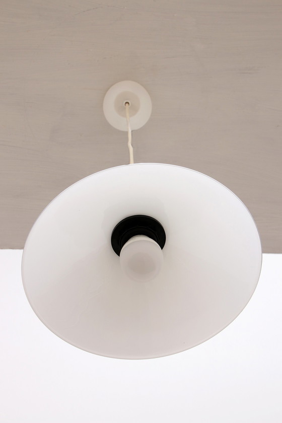 Image 1 of Vintage hanging lamp by Soholm made of white glass, 1970