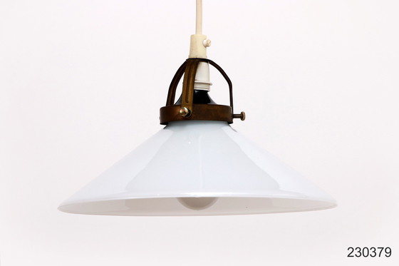 Image 1 of Vintage hanging lamp by Soholm made of white glass, 1970