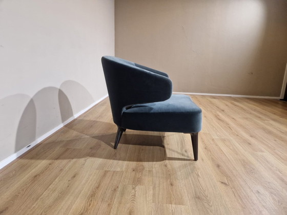 Image 1 of Minotti Aston Fauteuil Groen Velvet Stof Design Rodolfo Dordoni