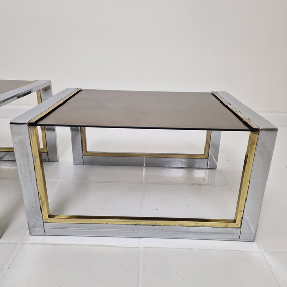 Image 1 of Set van 3 moderne regententafels van Belgo Chrom, jaren 1980