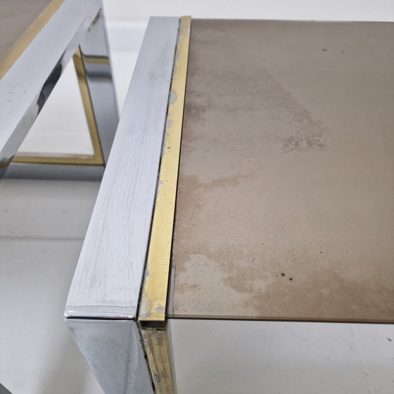 Image 1 of Set van 3 moderne regententafels van Belgo Chrom, jaren 1980
