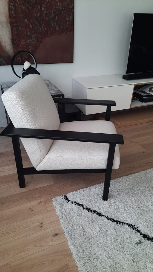 Montèl Fauteuil Crèmewit Met Zwart Onderstel