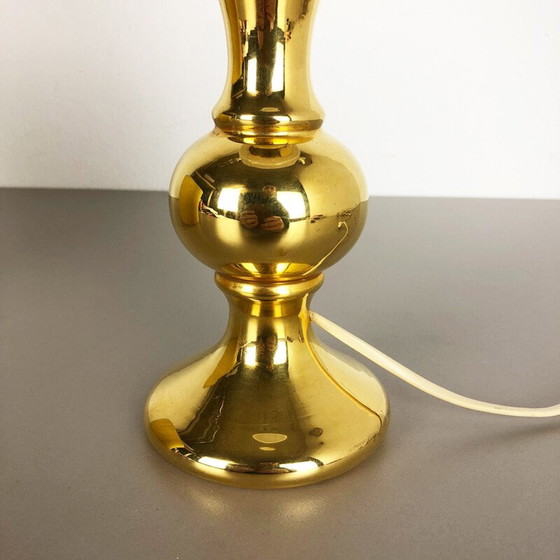 Image 1 of Vintage gele lamp van zijde en glas van Uno en Östen Kristiquil voor Luxus Vittsjö, Zweden 1970