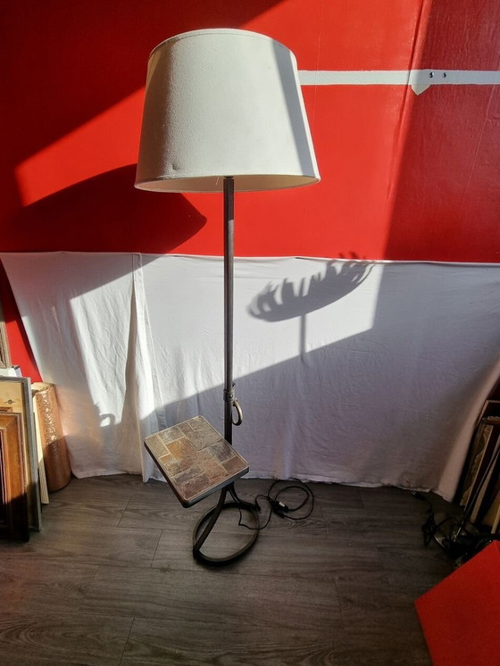 Image 1 of Brutalistische smeedijzeren vloerlamp van Jp Ryckaert